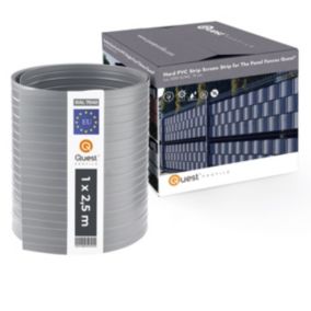 Taśma ogrodzeniowa PCV 19cm, listwa do ogrodzeń panelowych premium, 900 g/m2, RAL 7040, szary, 2.52m