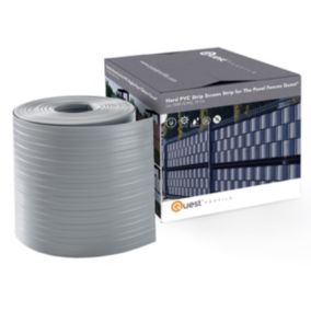 Taśma ogrodzeniowa PCV 19cm, listwa do ogrodzeń panelowych premium, 900 g/m2, RAL 7040, szary, 26m