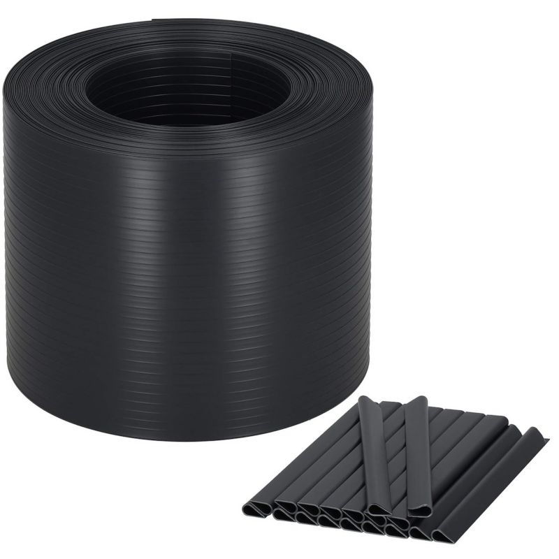 Taśma ogrodzeniowa Springos PVC 26 m x 19 cm 1200 g/m2 z klipsami mocującymi 20 szt. antracyt 1 kpl.