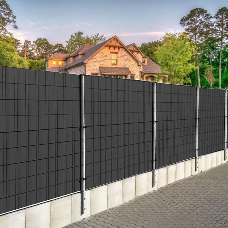 Taśma ogrodzeniowa Springos PVC 35m x 4,75cm 450 g/m2 z klipsami mocującymi 20 szt. antracyt 1 kpl.