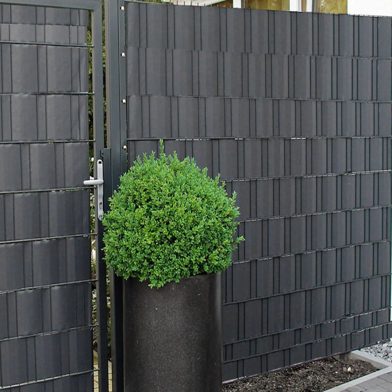 Taśma ogrodzeniowa Springos PVC 35m x 4,75cm 450 g/m2 z klipsami mocującymi 20 szt. antracyt 1 kpl.