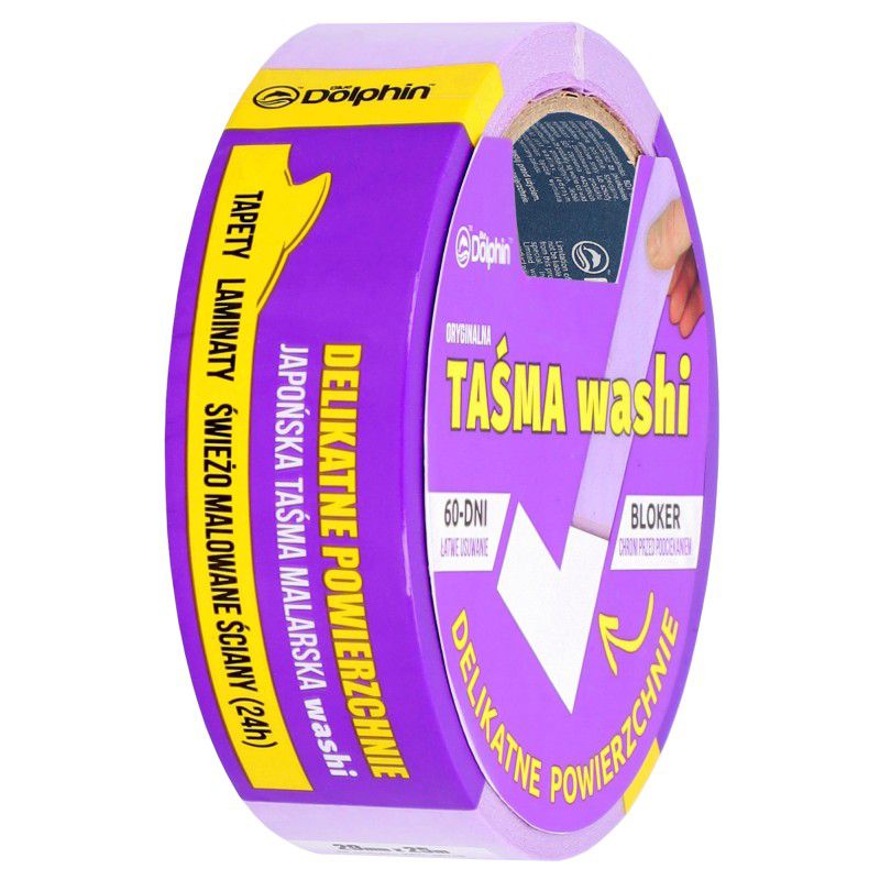 Taśma Washi, Blue Dolphin, do Delikatnych Powierzchni, 29mm x 25m
