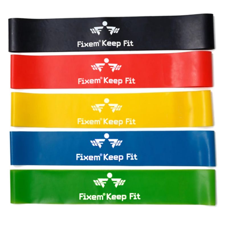 Taśmy fitness gumy do ćwiczeń mini band lateksowych oporowych gum Fixem 5szt