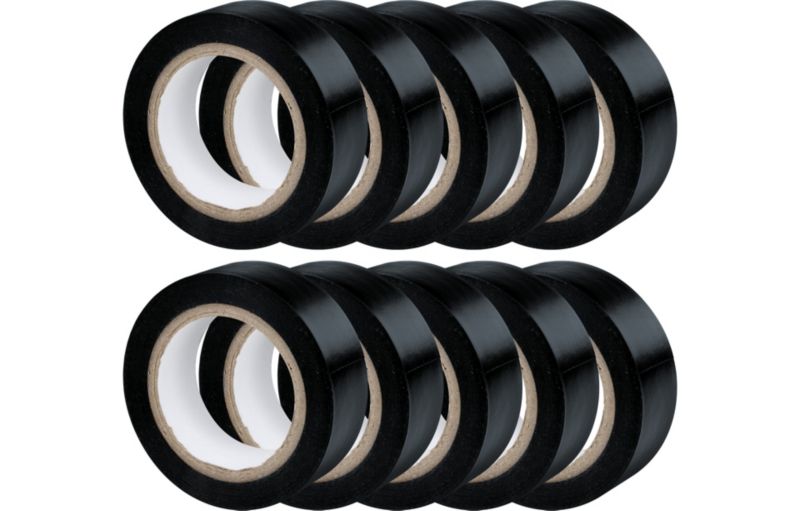 Taśmy izolacyjne Drel PVC czarne 19 mm x 10 m do przewodów elektrycznych 10 szt.
