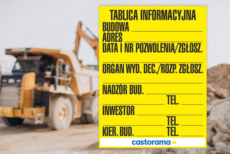 Tablica budowlana informacyjna 49,5 x 65 cm