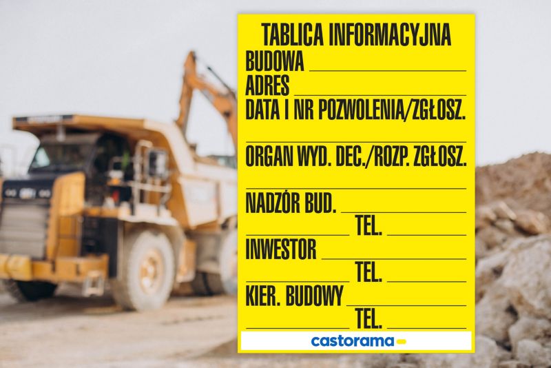Tablica budowlana informacyjna 70 x 90 cm