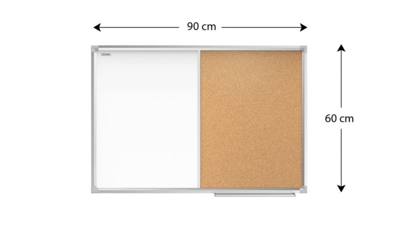 Tablica combi korkowo-suchościeralna 90x60 cm ALLboards rama aluminiowa 1 szt.