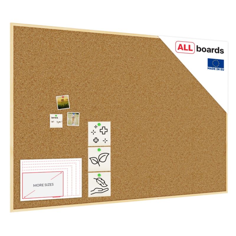 Tablica korkowa 180x120 cm ALLboards rama drewniana naturalna 1 szt.