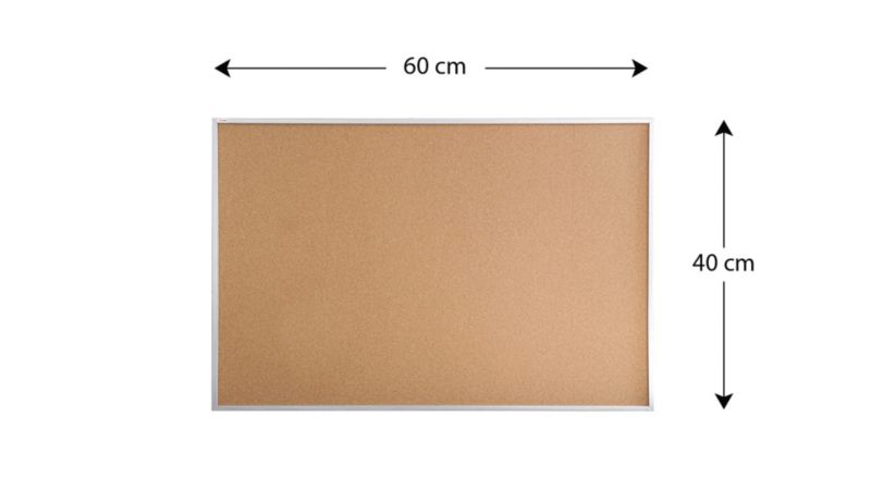 Tablica korkowa 60x40 cm ALLboards rama drewniana srebrna 1 szt.