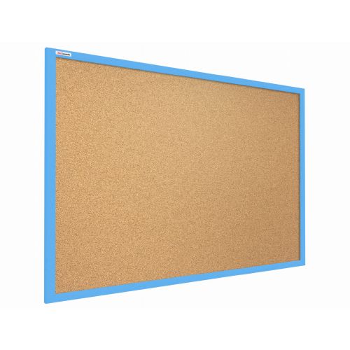 Tablica korkowa ALLboards 90x60 cm rama drewniana niebieska 1 szt.
