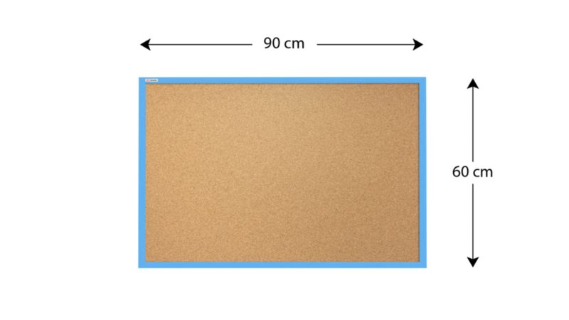 Tablica korkowa ALLboards 90x60 cm rama drewniana niebieska 1 szt.