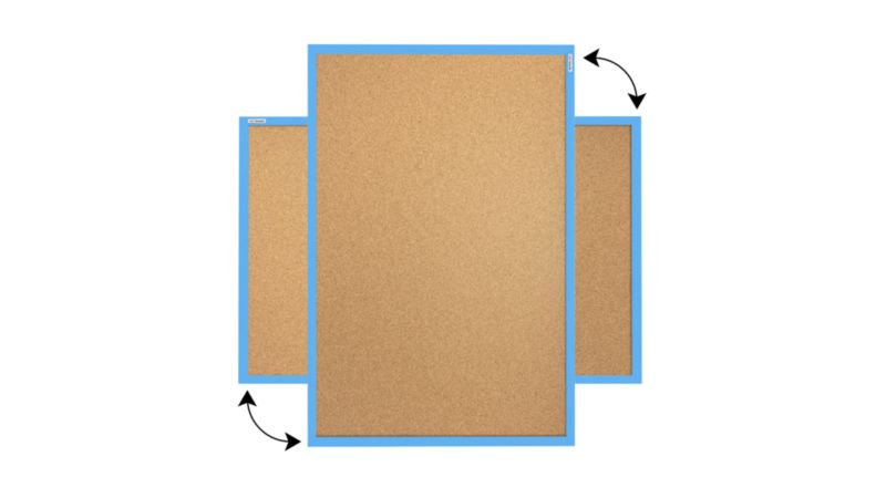 Tablica korkowa ALLboards 90x60 cm rama drewniana niebieska 1 szt.