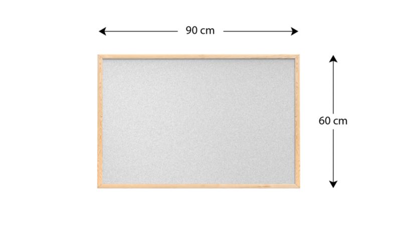 Tablica korkowa kolor jasny szary 90x60 cm ALLboards rama drewniana naturalna 1 szt.