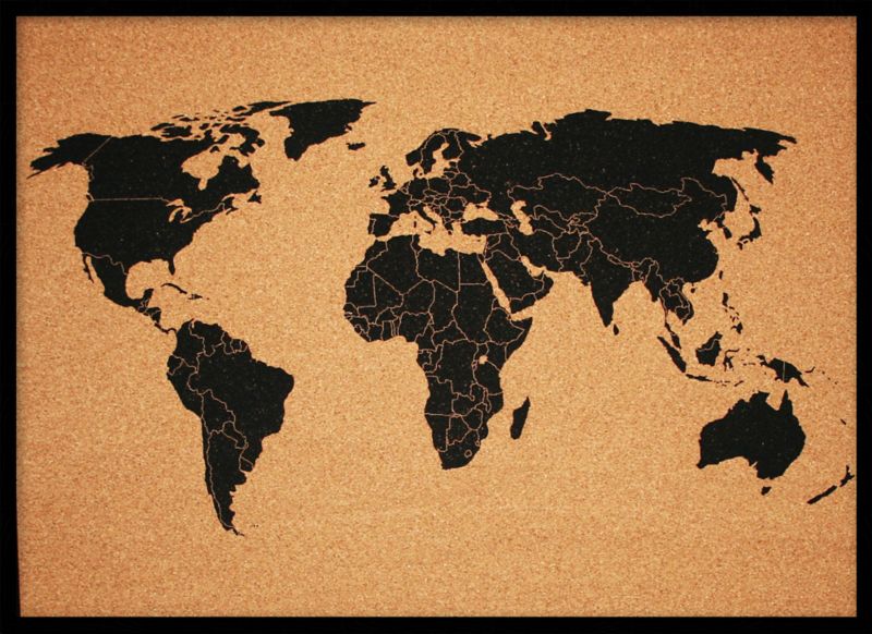 Tablica korkowa Mapa świata 50 x 70 cm