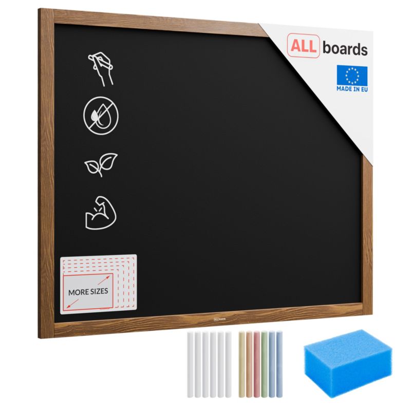Tablica kredowa ALLboards 100x80 cm rama klasyczny brąz 1 szt.