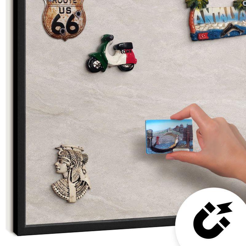 Tablica magnetyczna dekoracyjna Wallfluent 50x50 Delikatna elegancja w czarnej ramie 1szt