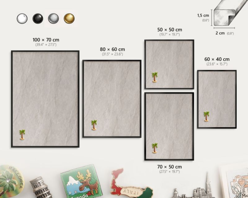 Tablica magnetyczna dekoracyjna Wallfluent 50x50 Delikatna elegancja w czarnej ramie 1szt