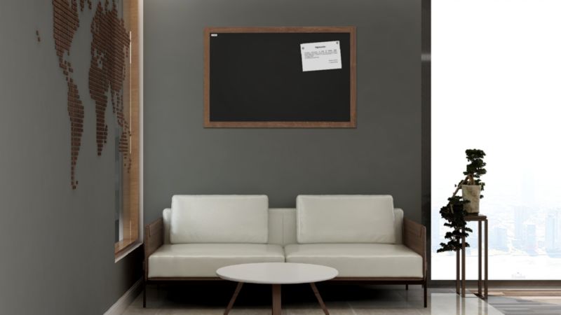 Tablica magnetyczna kredowa 100x80 cm ALLboards rama drewniana klasyczny brąz 1 szt.