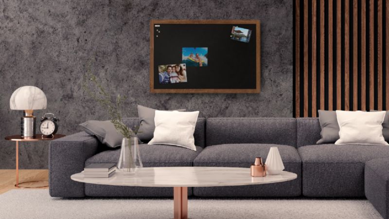 Tablica magnetyczna kredowa 100x80 cm ALLboards rama drewniana klasyczny brąz 1 szt.