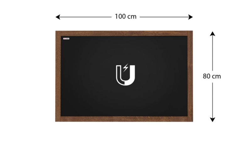 Tablica magnetyczna kredowa 100x80 cm ALLboards rama drewniana klasyczny brąz 1 szt.