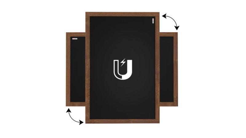 Tablica magnetyczna kredowa 100x80 cm ALLboards rama drewniana klasyczny brąz 1 szt.