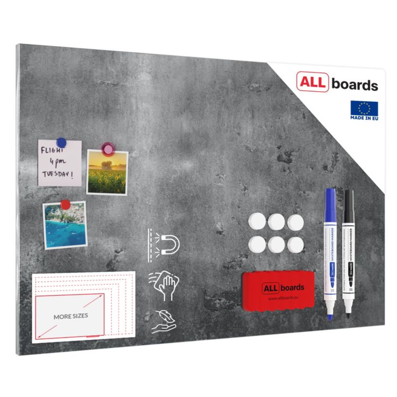 Tablica magnetyczna metalboards 90x60 cm ALLboards beton 1 szt.