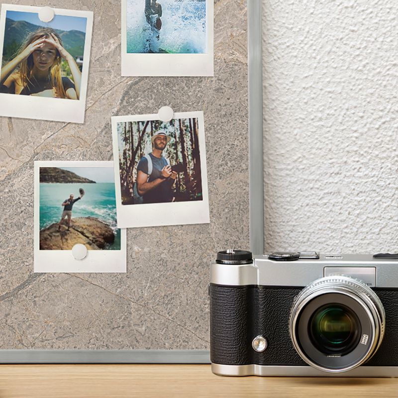 Tablica magnetyczna ozdobna Wallfluent 80x60 Beżowy kamień w srebrnej ramie 1szt