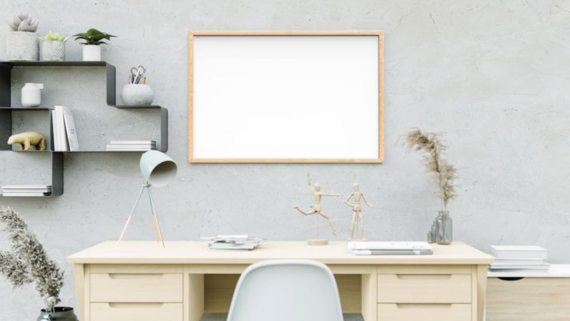 Tablica suchościeralna magnetyczna 120x90 cm ALLboards rama drewniana naturalna 1 szt.
