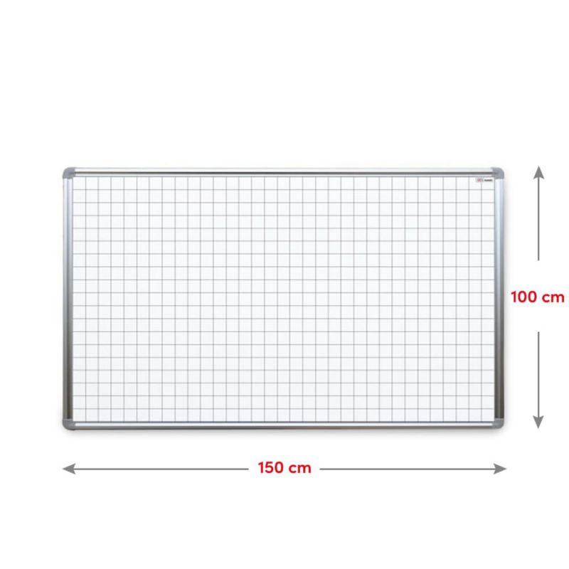 Tablica suchościeralna magnetyczna 150x100 cm ALLboards kratka 1 szt.