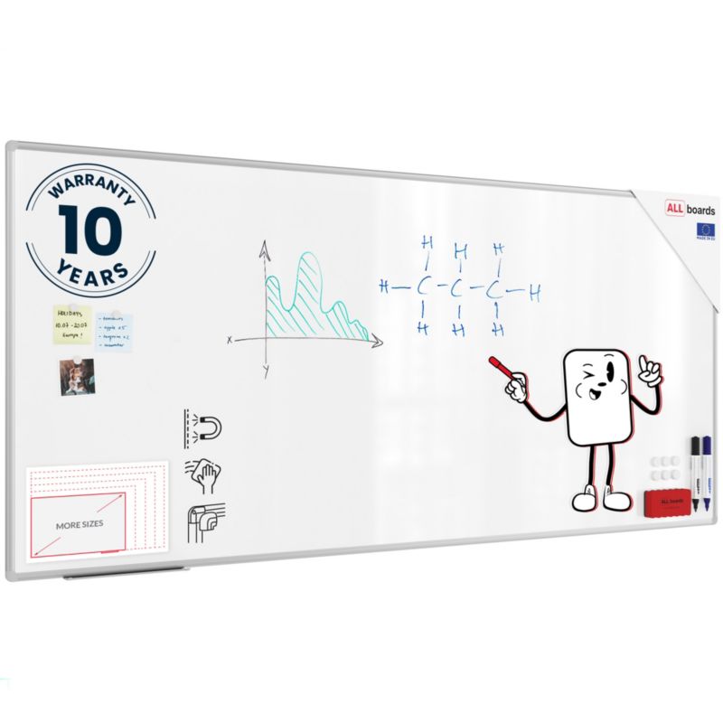 Tablica suchościeralna magnetyczna ALLboards 220x100 cm rama aluminiowa premium expo 1 szt.
