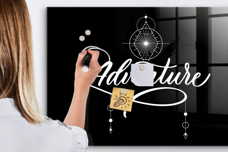 Tablica Suchościeralna Magnetyczna Tulup 100x70 cm Adventure przygoda Ozdobna, nowoczesna Biały marker 1 kpl