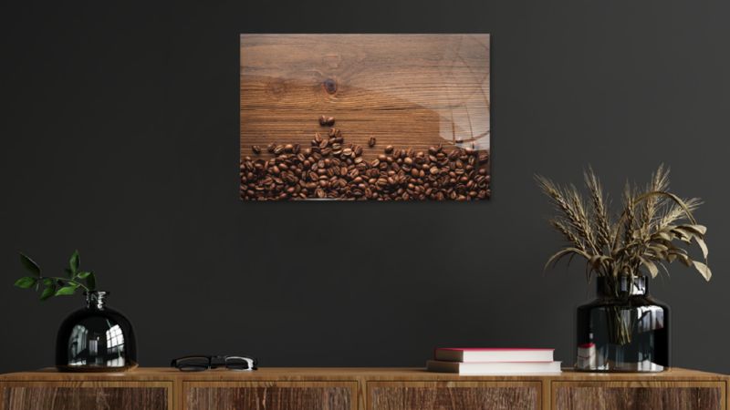 Tablica szklana z grafiką 90x60 cm ALLboards DREWNO KAWA 1 szt.