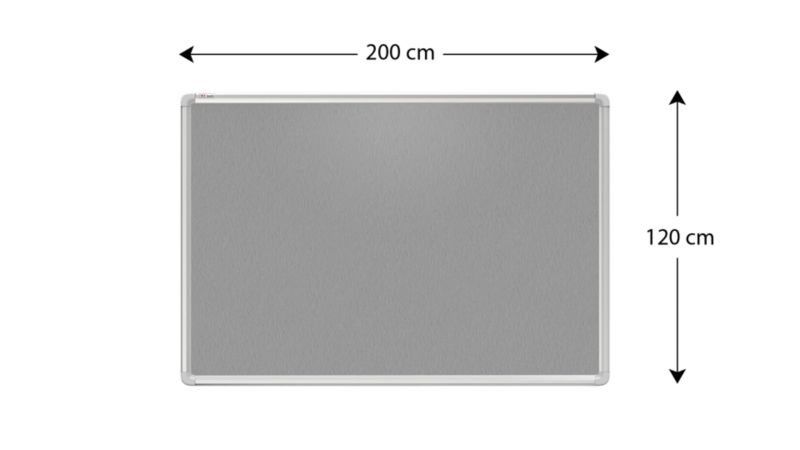 Tablica tekstylna w ramie aluminiowej ALLboards 200x120 cm filc szary 1 szt.