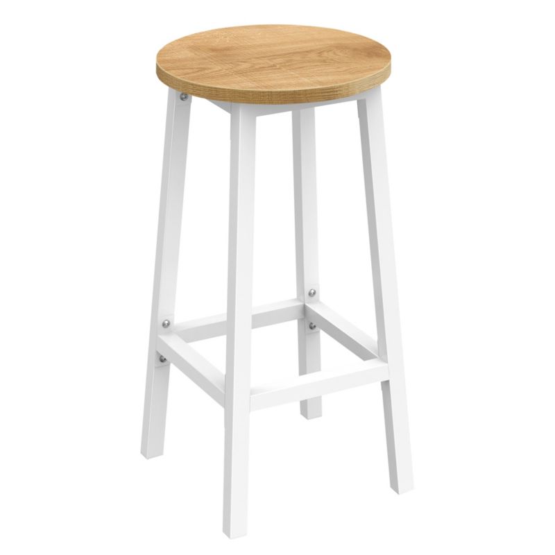 Taboret barowy Songmics hoker 65cm dąb nogi białe 1 szt.