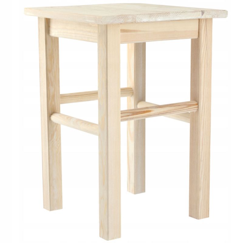 Taboret KADAX Drewniany Kuchenny Stołek Krzesło 43,5cm Solidny Naturalny 1 szt.