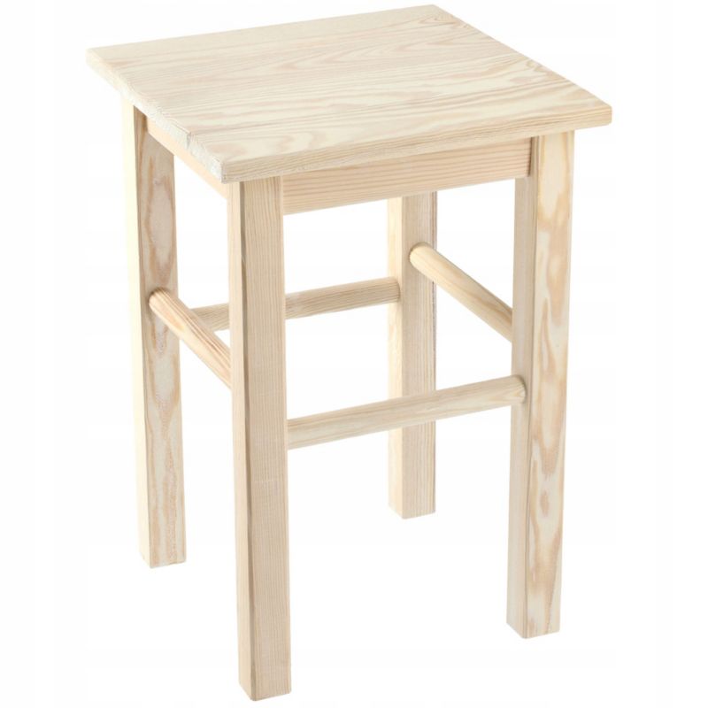 Taboret KADAX Drewniany Kuchenny Stołek Krzesło 43,5cm Solidny Naturalny 4 szt.