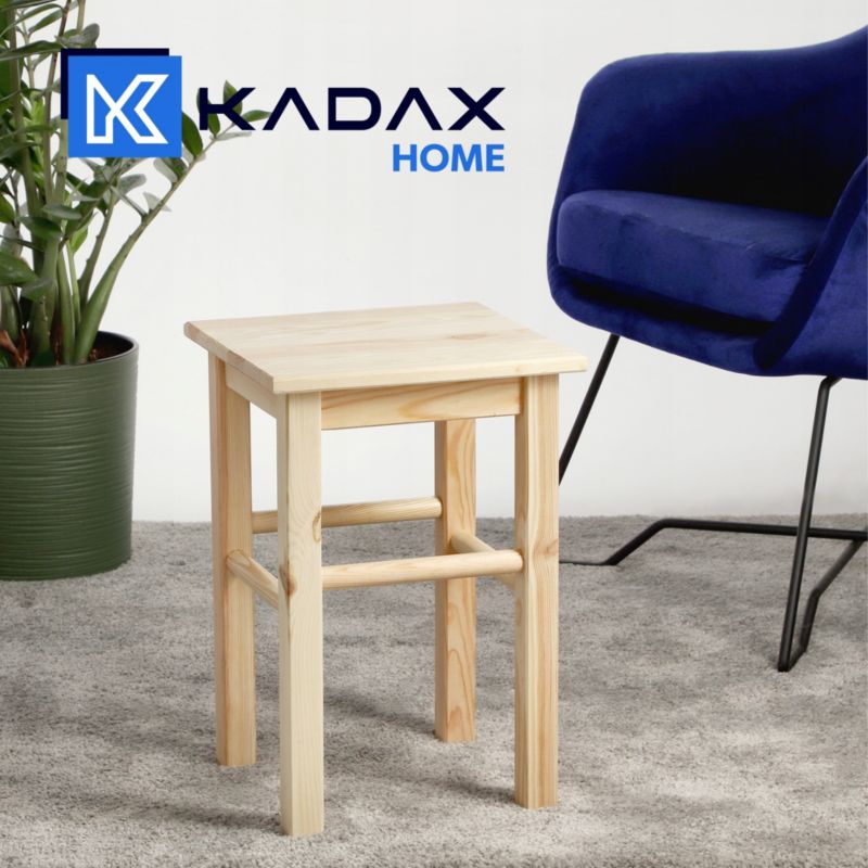 Taboret KADAX Drewniany Kuchenny Stołek Krzesło 44cm Solidny Taborety 4 szt.