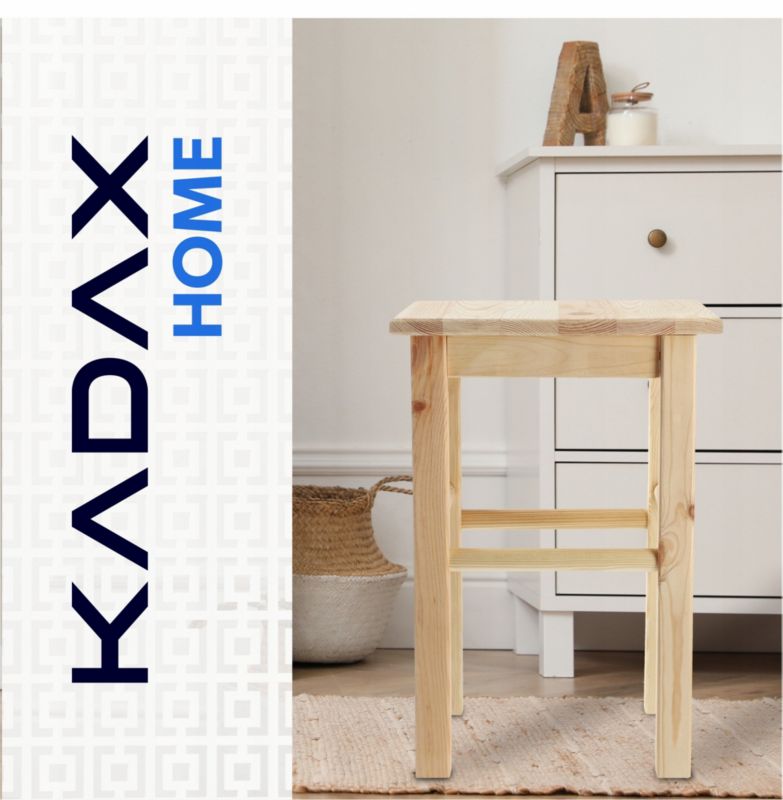 Taboret KADAX Drewniany Kuchenny Stołek Krzesło 44cm Solidny Taborety 4 szt.