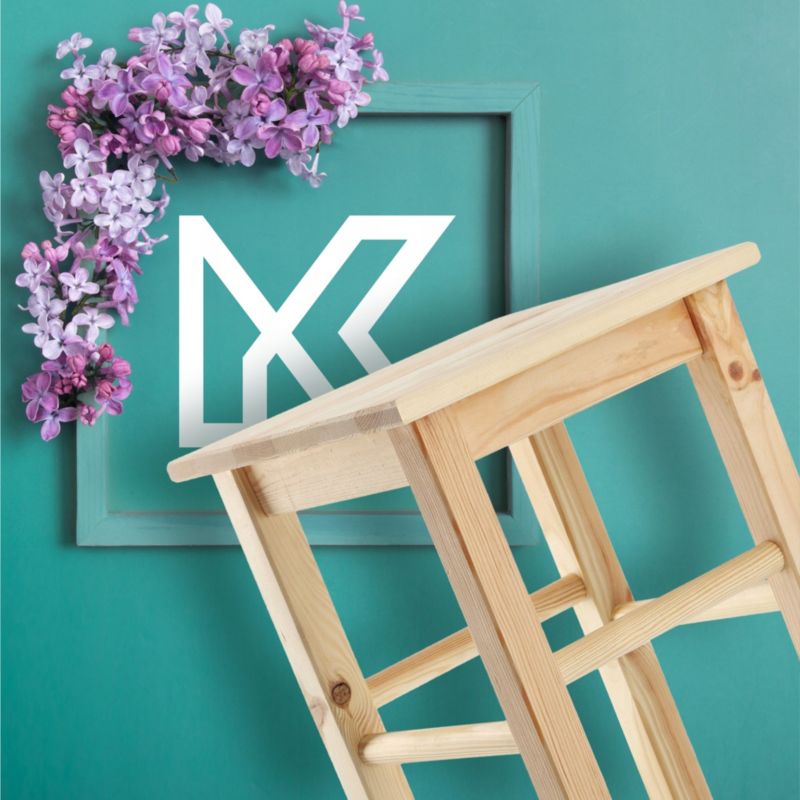 Taboret KADAX Drewniany Kuchenny Stołek Krzesło 44cm Solidny Taborety 4 szt.