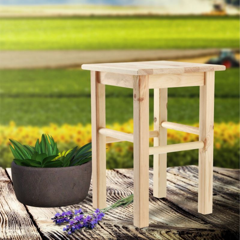 Taboret KADAX Drewniany Kuchenny Stołek Krzesło 44cm Solidny Taborety 4 szt.