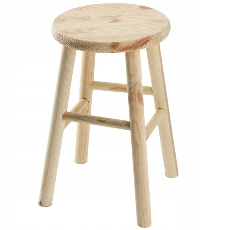 Taboret KADAX Drewniany Kuchenny Stołek Krzesło 46cm Solidny Sosnowy 1 szt.