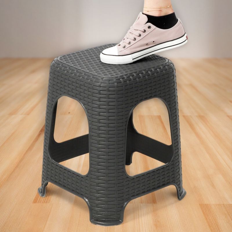 Taboret KADAX Stołek Kuchenny Rattan Antracyt 2 szt.