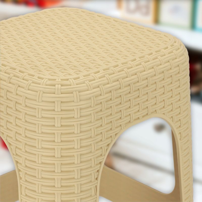 Taboret KADAX Stołek Kuchenny Rattan Beżowy 2szt