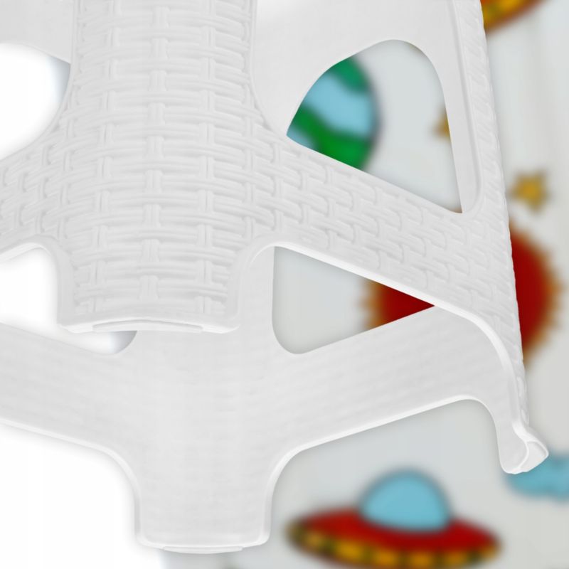 Taboret KADAX Stołek Kuchenny Rattan Biały 2szt