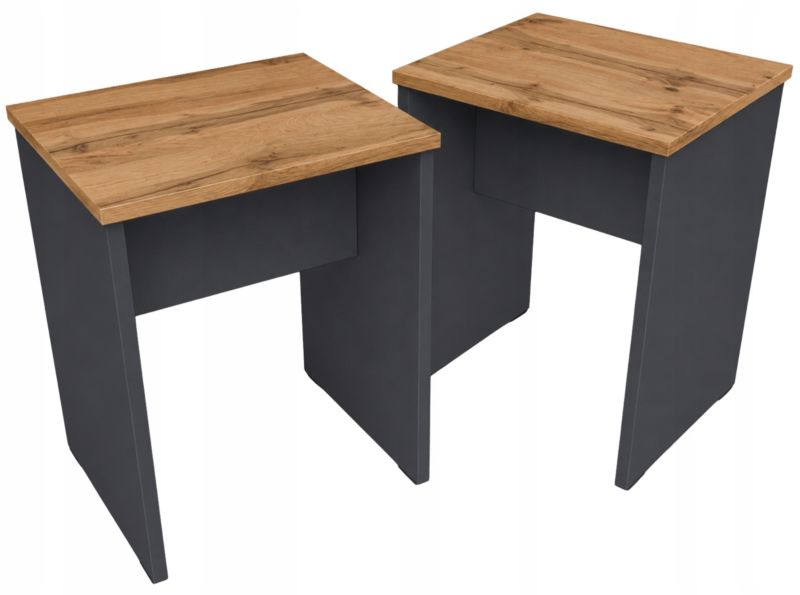 Taboret Matkam stołek CR3-STERN grafit-wotan zestaw 2szt.
