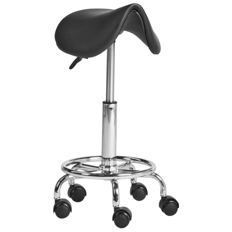 Taboret obrotowy Dumont Ekoskóra Czarny 1 szt.