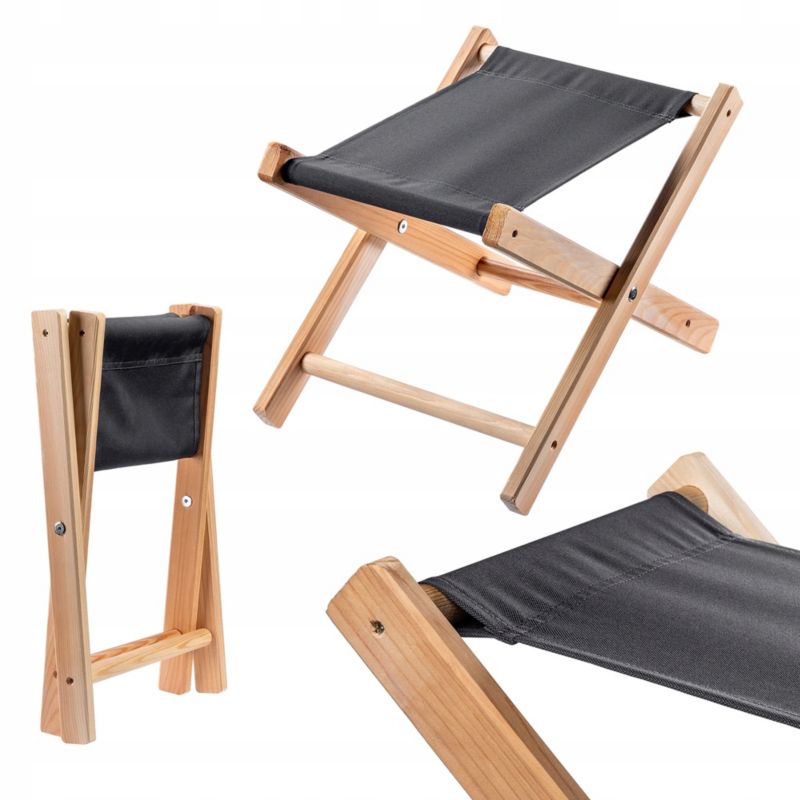 Taboret Składany KADAX Drewniany Stołek 40x31cm Ogrodowy Do Ogrodu Domu Siedzisko 1szt.