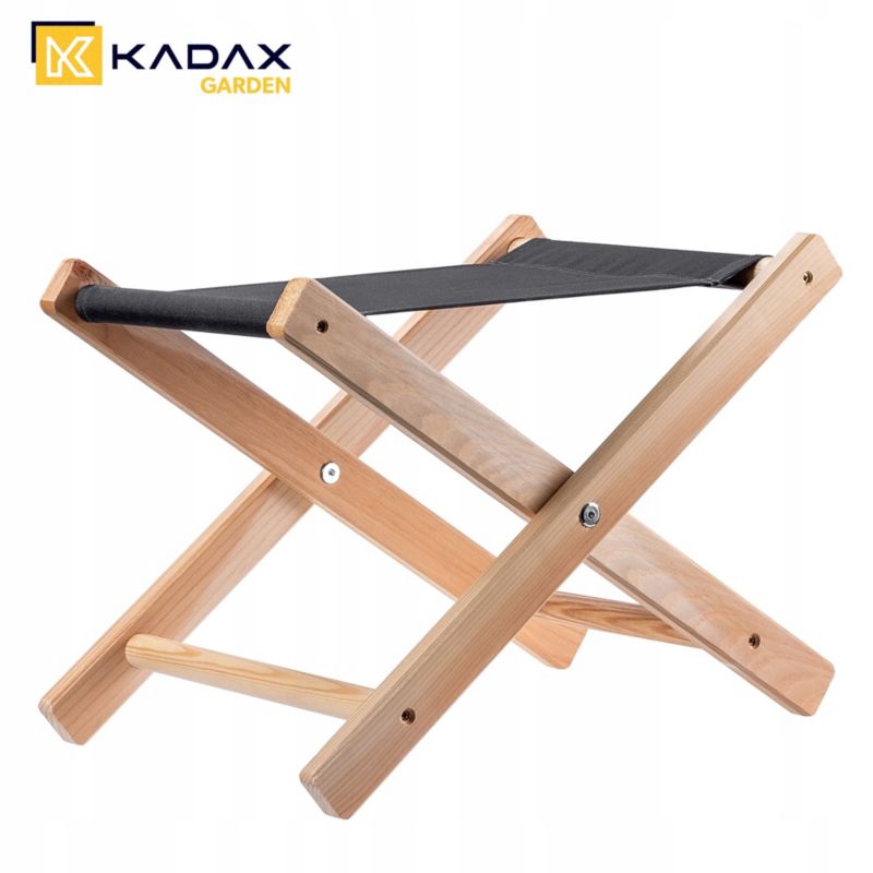 Taboret Składany KADAX Drewniany Stołek 40x31cm Ogrodowy Do Ogrodu Domu Siedzisko 1szt.