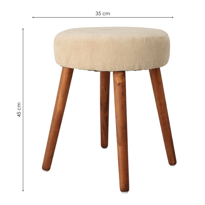 Taboret tapicerowany Koopman kremowy 35x35xh45 1 szt.