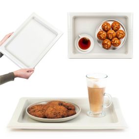 Tacka KADAX Kuchenna Taca Plastikowa Kelnerska Barowa Duża Biała 40x28cm 1szt.